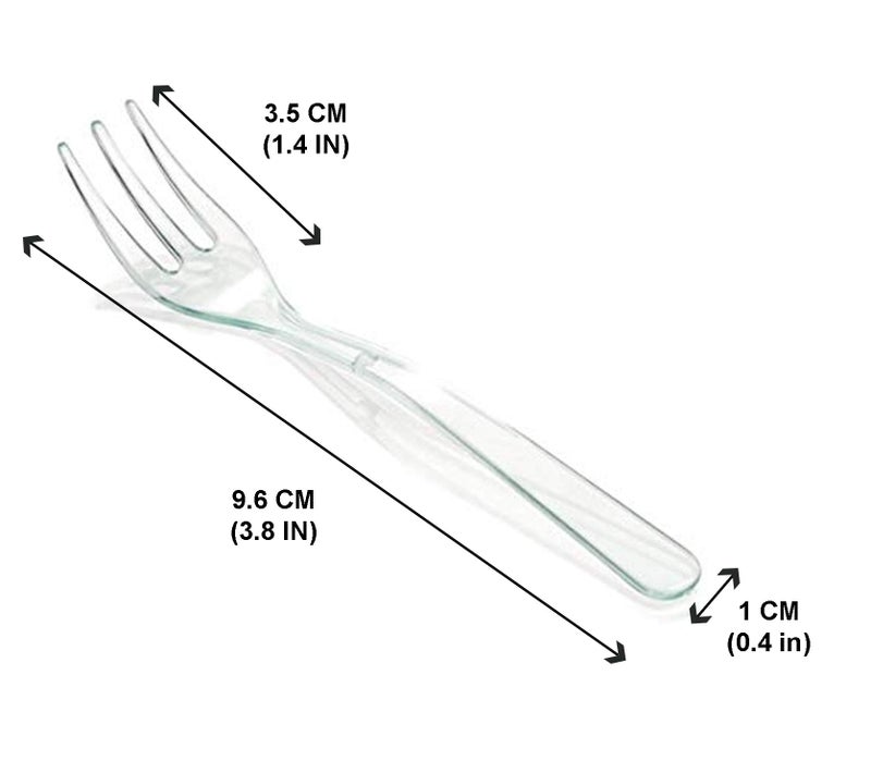 LSR LORESO Tasting Mini Forks 100CT - LORESO Clear Mini Plastic Forks For Fruit  Dessert and Frozen cakes  BPA Free  Reusable 3.8 Inches - Pack of 100 - Image 5
