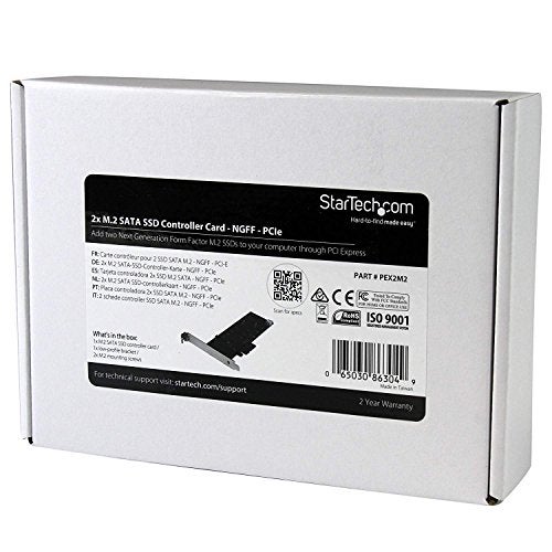 StarTech.com 2x M.2 SATA SSD Controller Card - PCIe - PCI Express M.2 SATA III Controller - NGFF Card Adapter , TAA (PEX2M2) - Image 5