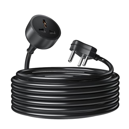 Hoteon Extension Board with 5 Meter Heavy Duty Long Wire Cord, Single Outlet Socket 2500W 10A Expandable Electric Extension, 3 pin Extension Cord, (5M / Black)-1Pcs - Image 1