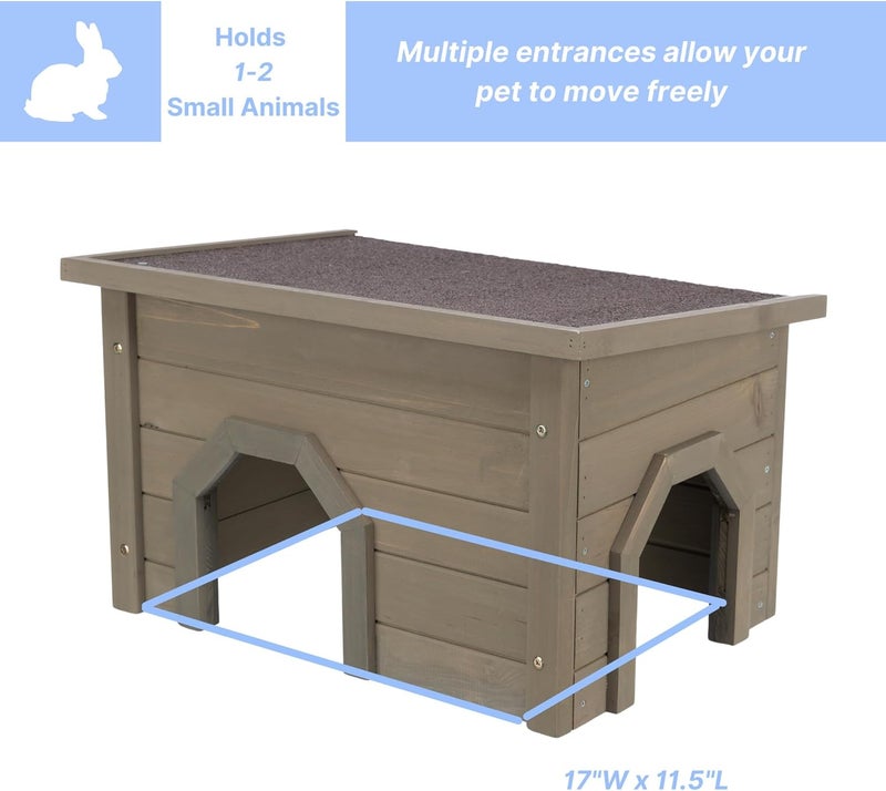 TRIXIE Natura Small Animal House Rabbit Hideout Playpen House Shelter for Rabbits Bunnies Guinea Pigs and Chinchillas GrayGreen - Image 3