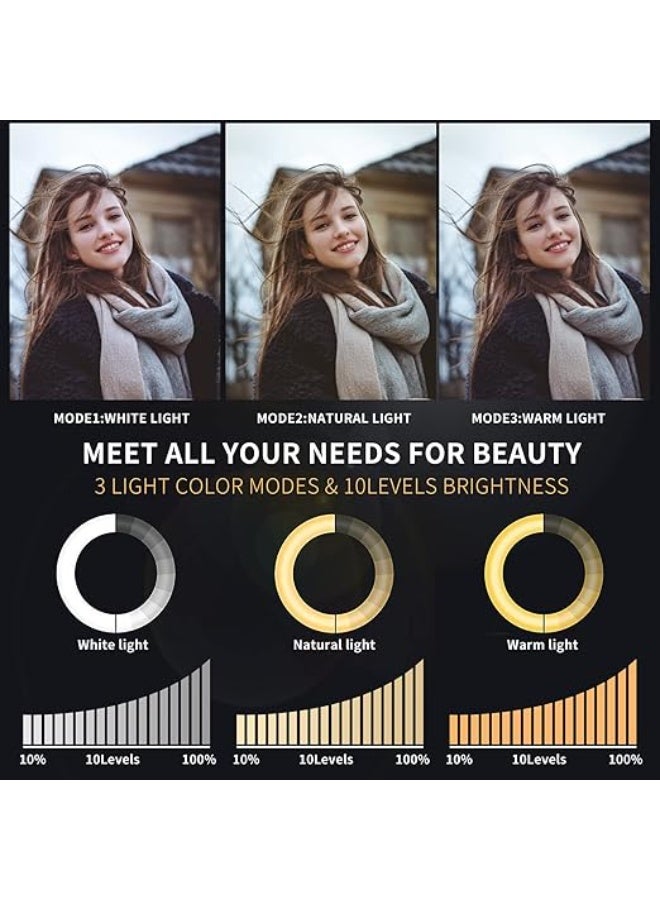 12 Inch Large Ring Light with Tripod Stand & Phone Holder - Dimmable LED Ringlight with 3 Color Modes 10 Brightness - Professional Lighting for Vlogging & Live Streaming - Image 5