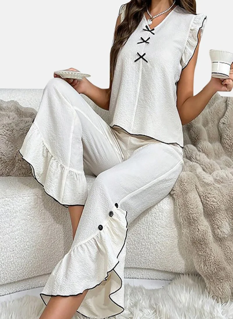 يونيكي White Solid Pyjamas & Top