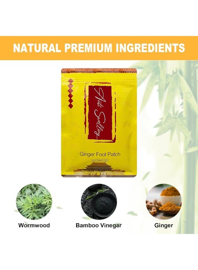 30 Pcs Ginger Foot Pads for Foot Care - Detox, Anti-Swelling & Stress Relief Patches - Image 2