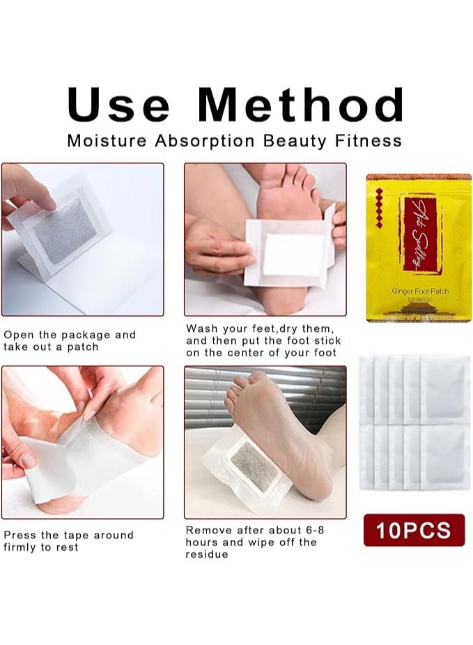 30 Pcs Ginger Foot Pads for Foot Care - Detox, Anti-Swelling & Stress Relief Patches - Image 5