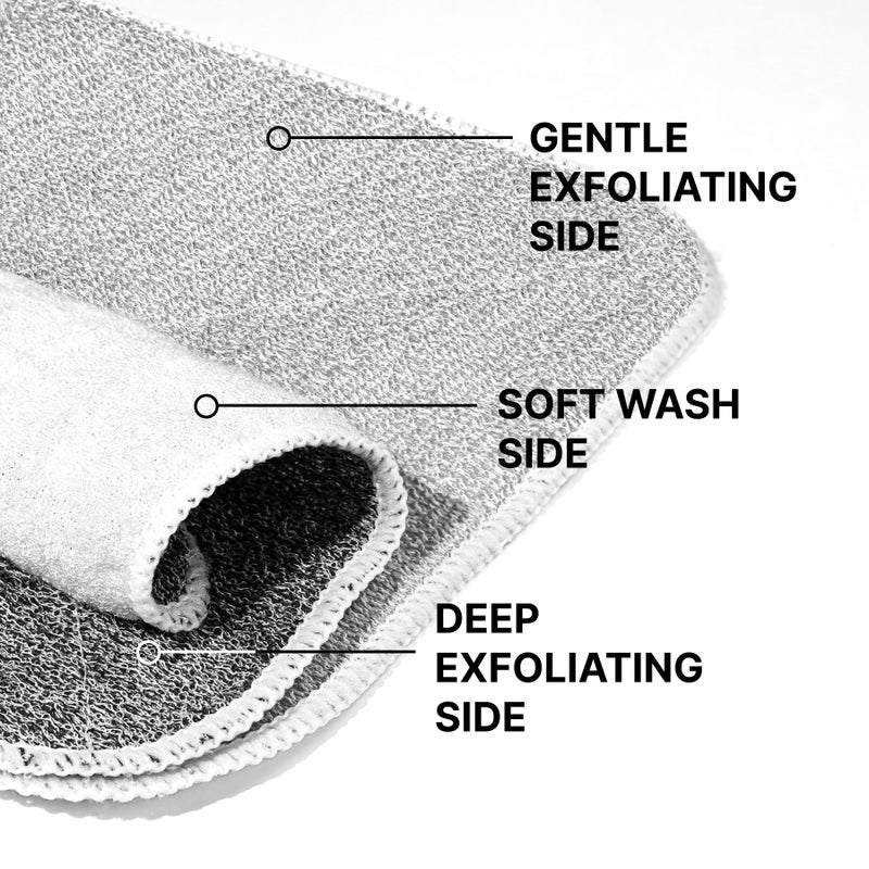 ZOMCHI 2 Count Wash Cloths, Exfoliating Washcloth with Dual Texture for Face and Body, Exfoliating Wash Cloth for Showering (Deep and Gentle) - Image 2