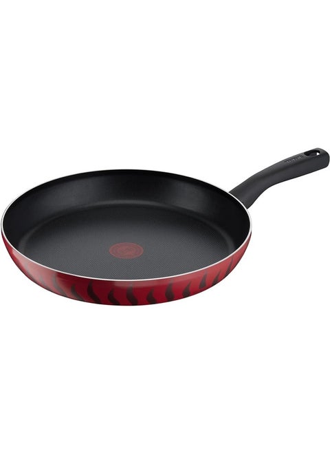 38cm solid aluminum frying pan with a non-stick surface and a durable heat-insulated handle with a thermometer indicator