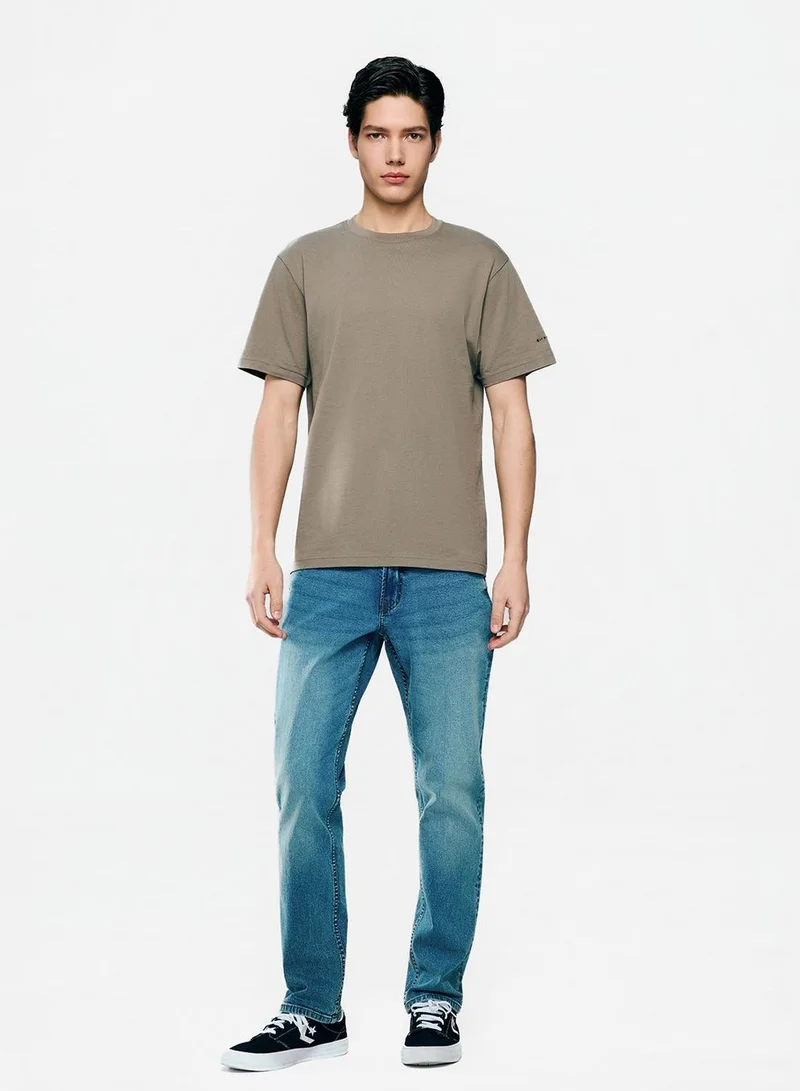 Giordano  Men’s Slim Fit Cotton Crew Neck Tee for Men | Best Price UAE