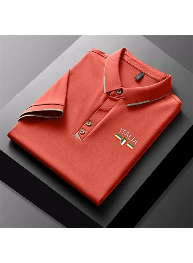 High-end new men’s premium casual/business/team wear leisure print polo shirt.
