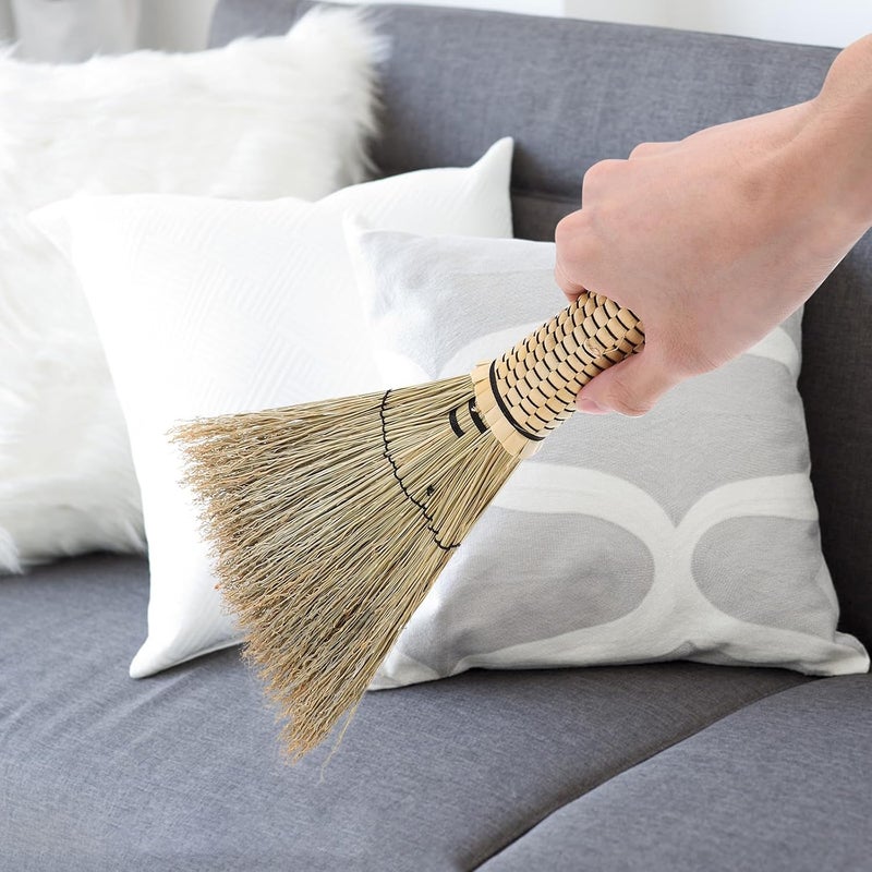 TOYANDONA Hand-Made Soft Corn Broom Dust Brush 26cm Small Woven Desktop Broom for Indoor Household Cleaning and Sofa Dusting - Image 4