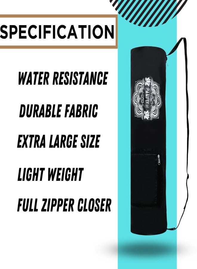 PANFIKH Yoga Mat Bag Holder - Waterproof Yoga Mat Cover Bag with Adjustable Shoulder Strap - Suitable for Yoga mat up to 10mm (Black) - Image 3