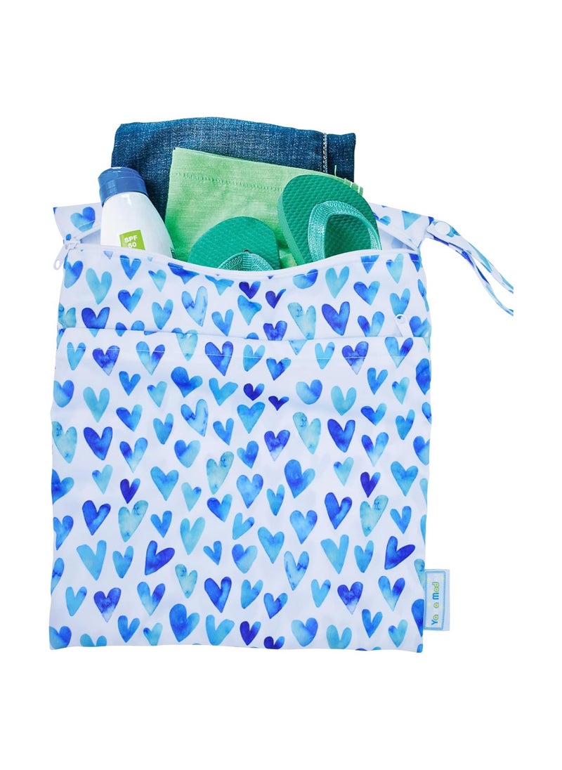 SYOSI - 2Pcs Cloth Diaper Wet Dry Bags, Waterproof Reusable with Two Zippered Pockets & Handle for Baby Cloth Diapers & Breast Pump Parts, Stroller Yoga Toiletries Daycare Organizer Bag - Image 1