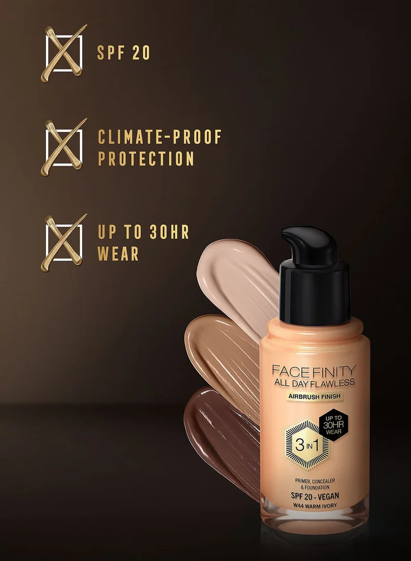 Max Factor Max Factor Facefinity All Day Flawless Foundation - W44 Warm Ivory, 30ml