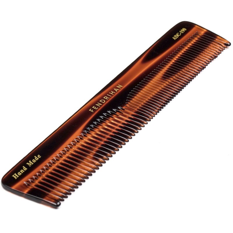 Fendrihan Hand Finished Large Double Tooth Comb for Men Faux Tortoise 73 Inches