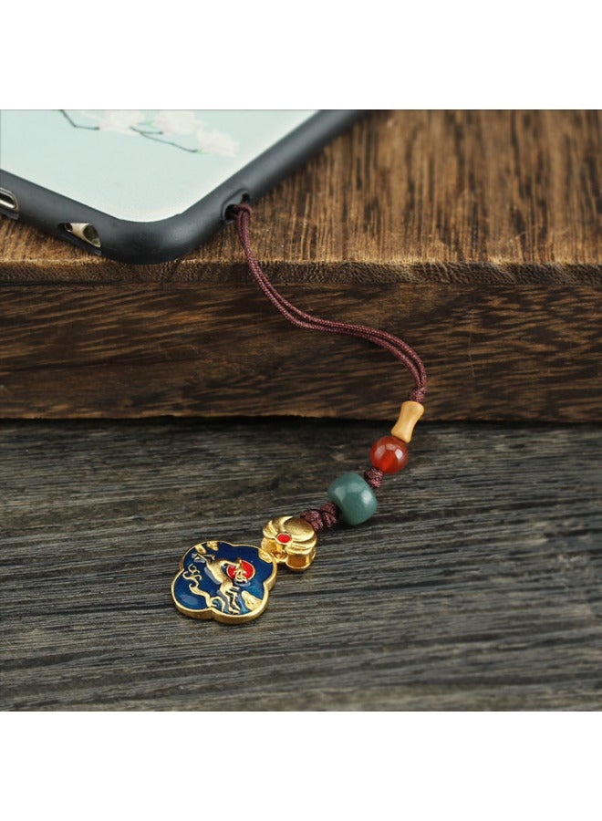 Retro Chinese Style Mobile Phone Chain Sand Gold Cloisonne Lotus Pendant Mobile Phone Lanyard Creative Gift U Disk Bag Ornaments-Specifications Support Image Upload:Lotus Pond Moonlight Lotus Mobile Phone Lanyard  - Image 5