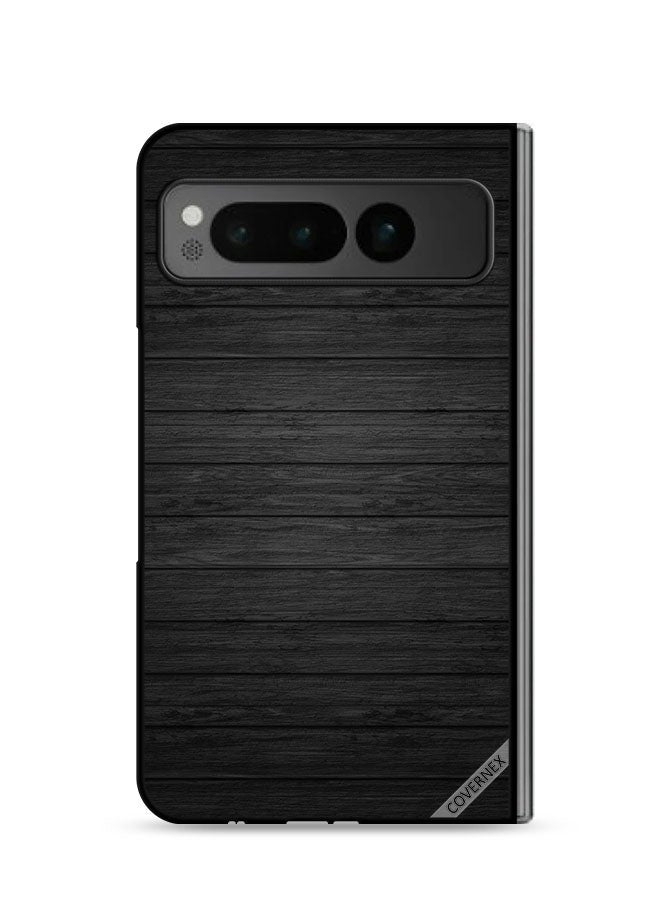 Covernex Google Pixel Fold 5G Protective Case Cover Dark Wooden Pattern