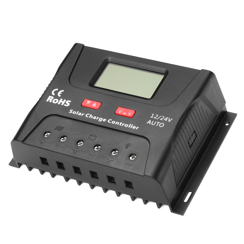 Solar Charge Controller 60A Black - Automatic 12V/24V Voltage Identification 5 Working Modes 3-Stage PWM Charging Tech for Solar Panel Battery Systems with Temperature Compensation - Image 4