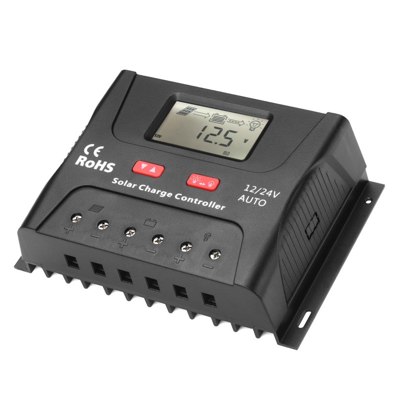 Solar Charge Controller 60A Black - Automatic 12V/24V Voltage Identification 5 Working Modes 3-Stage PWM Charging Tech for Solar Panel Battery Systems with Temperature Compensation - Image 5