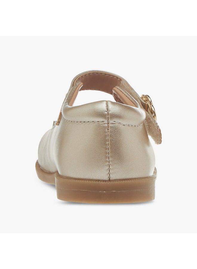 Barefeet Girls Scallop Detail Mary Jane Shoes with Hook and Loop Closure - Image 5