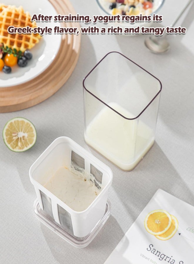 Tendiren Yogurt Strainer, 19oz/562ml Thick Greek Yogurt Milk Filter, Food Strainer, Greek Yogurt Strainer with Stainless Steel Fine Mesh Bag and Lid for Yogurt, Soybean Milk, Kefir, Berries, Fruit Juice(1Pack) - Image 4