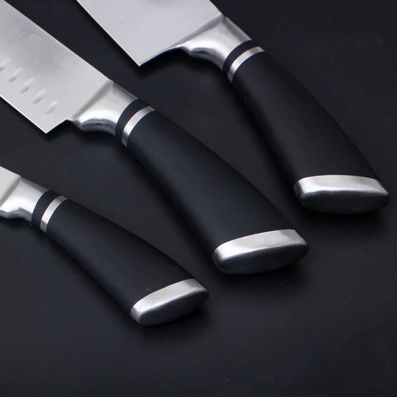 Potency 1PCS Santoku Nakiri Knife 65 Inch Razor Sharp Blade Santoku Knife Japanese Kitchen Knives High Carbon Stainless Steel Chef Knife Stain and Corrosion Resistant Silver Nakiri Knife - Image 5