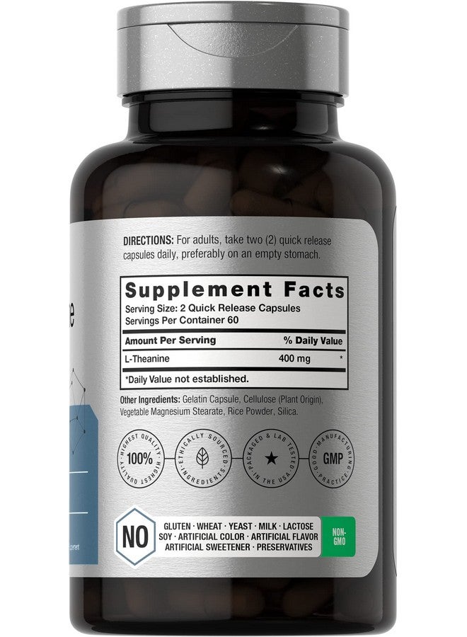 Horbäach L-Theanine | 400mg | 120 Capsules | Non-GMO & Gluten Free - Image 2