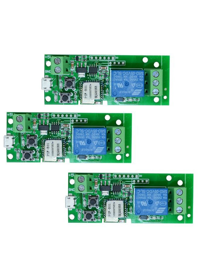 NIBEMINENT 3-Piece Wireless Smart Home Automation Module Switch Set Green/Blue/Black