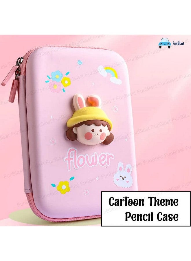 فنبلاست حافظة أقلام FunBlast بتصميم كرتوني - حافظة أقلام EVA ثلاثية الأبعاد، حافظة أقلام متعددة الأغراض بسحاب للأطفال، حقيبة أقلام وأقلام رصاص لأطفال المدارس والفتيات، صندوق تخزين أدوات مكتبية Kawaii (عبوة من قطعتين بتصميم زهور) - Image 3