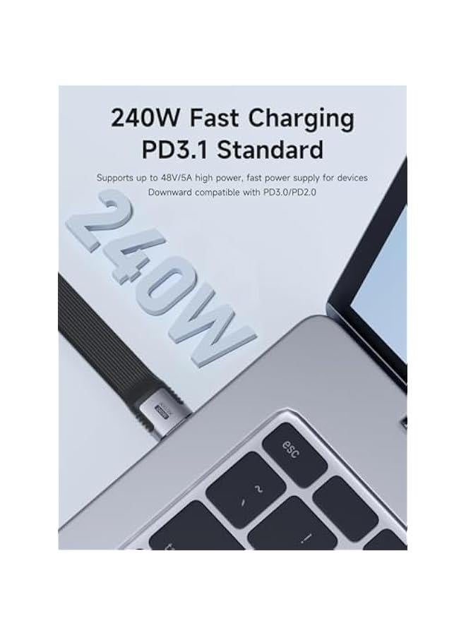 USB 4 Cable Portable Keychain 0.4ft, 240W Charging USB C Cable, 40Gbps Data Transfer, 8K 60Hz Video Display for iPhone 16 15 Pro Max, iPad, Thunderbolt 4/3, Hub, External SSD - Image 3
