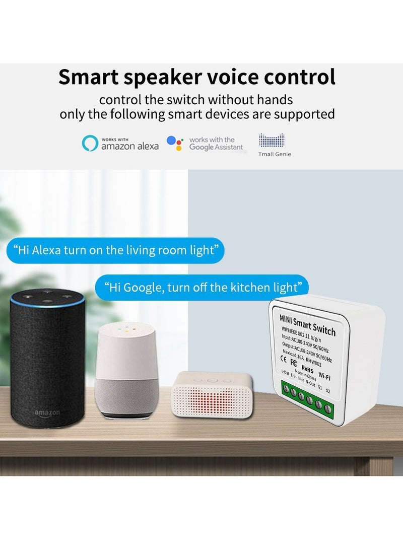 Smart WiFi Switch, DIY Smart Relay Switch Module Smart Life/Tuya App, Compatible with Alexa and Google Home Smart Speakers,with Appointment Timing Function,16A (1MINI WiFi Light Switch) - pzsku/Z747649F25D7D21E05E5DZ/45/_/1731515027/2e69e625-b483-447e-8326-8032552c7ef5