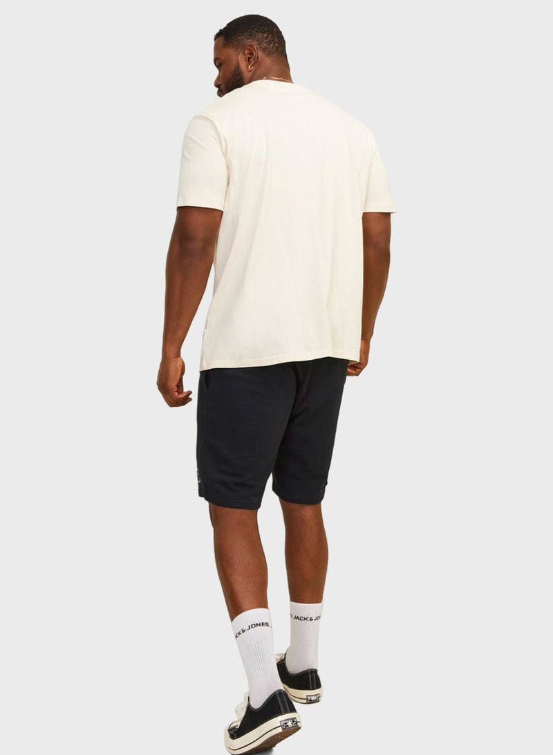 Plus Size Logo Drawstring Sweat Shorts