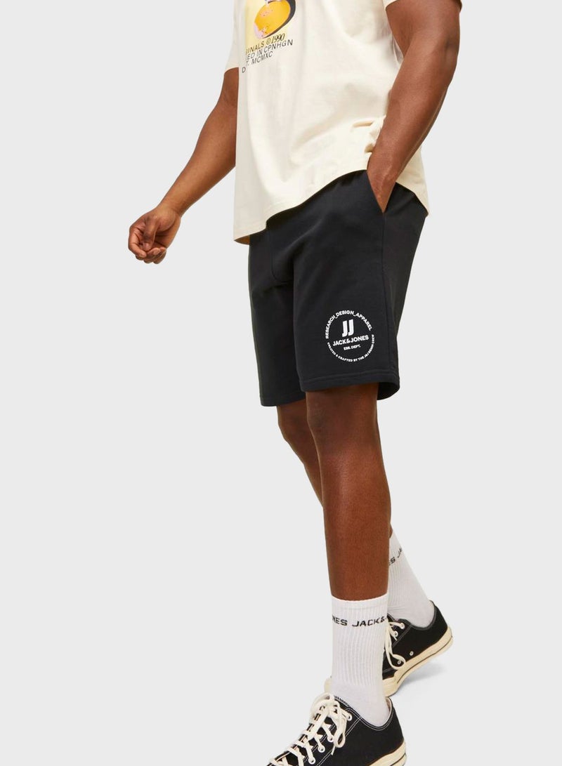 Plus Size Logo Drawstring Sweat Shorts