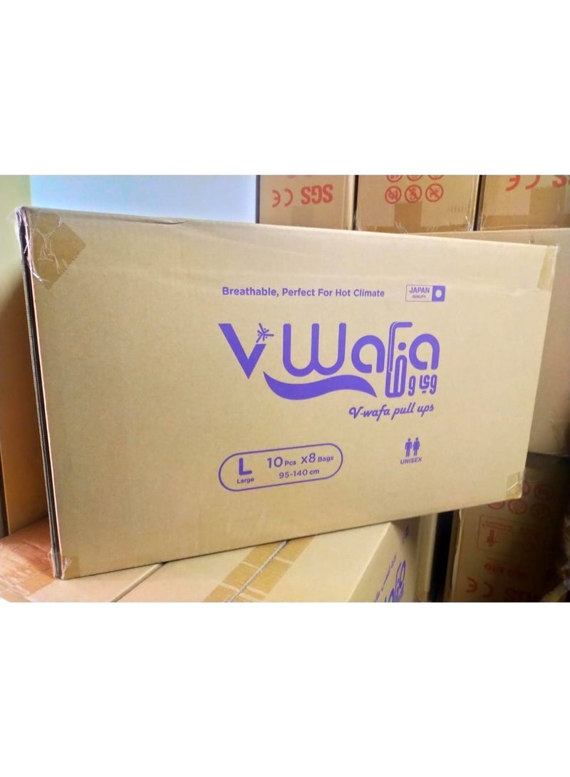 V Wafa Premium Adult Pull-Up Pants L 80 Pcs - Image 1