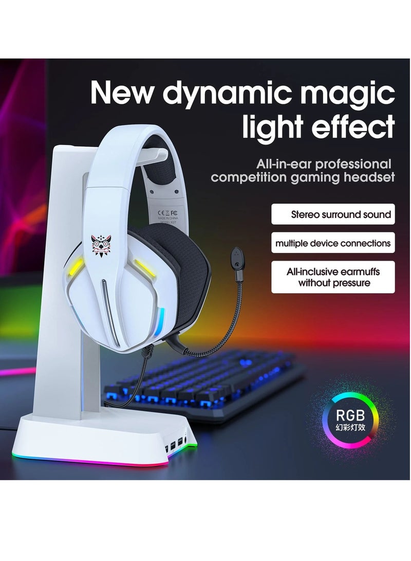 Onikuma X27 Gaming Wired Headset With Microphone White - Image 3