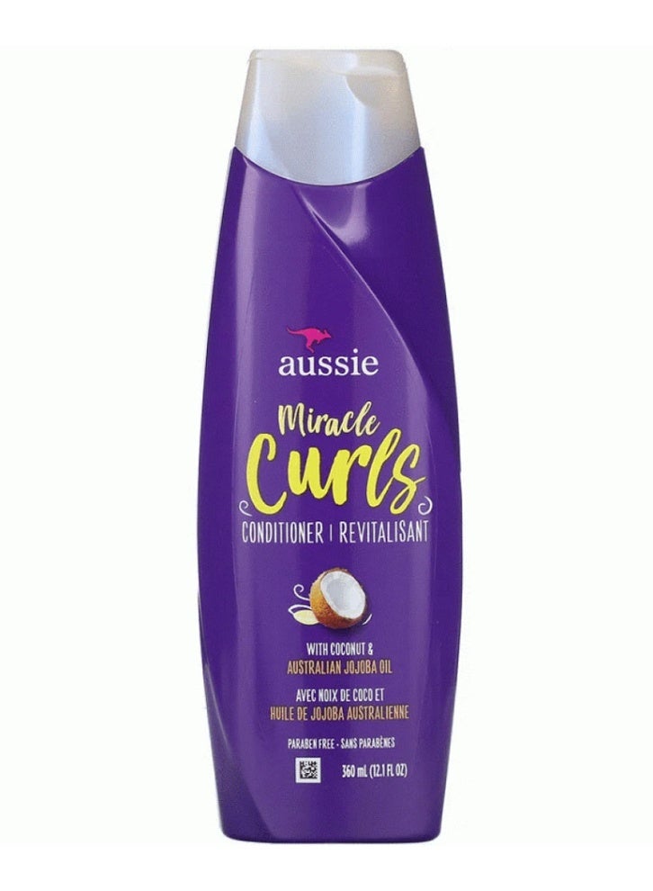 Aussie Miracle Conditioner for Frizzy Hair, Enriched with Coconut Oil and Australian Jojoba Oil, 360ml - Image 1