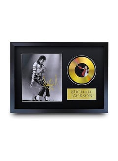 HWC HWC Trading A3 FR Michael Jackson MJ The King of Pop Gifts Signed Autograph Picture with a Gold Disc Image Print for Music Memorabilia Fans - A3 Framed 