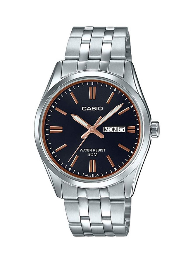 CASIO Men Stainless Steel Analog Wrist Watch MTP-1335D-1A2VDF - 38 mm - Silver - Image 1