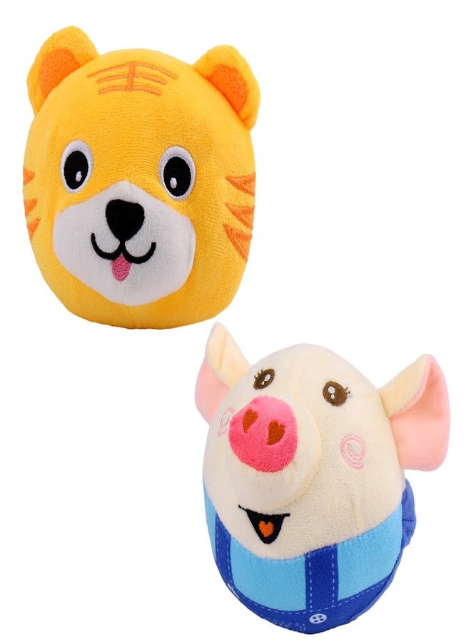 Mity rain Interactive Dog Ball Cover, Replacement Covers Only for Bouncing Ball (Blue Pig+Tiger) - Image 1