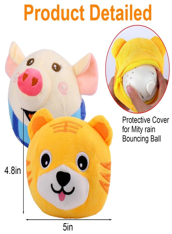 Mity rain Interactive Dog Ball Cover, Replacement Covers Only for Bouncing Ball (Blue Pig+Tiger) - Image 3