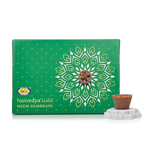 Cycle Pure Naivedya Gold Sambrani Dhoop Cups (Neem), 18 pcs with Holder | Charcoal-Free Havan Cups for Puja, Home & Festivals | Natural Guggal Dhoop for Rituals | Premium Dhoop Cones - Image 2