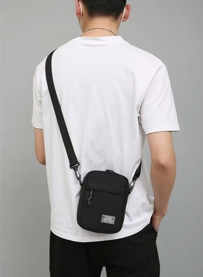 Bukela Mens Crossbody Bag Shoulder Bag with Adjustable Strap and Top Handle Multi-layer Functional New Trends Fashion Handbag Black - Image 4