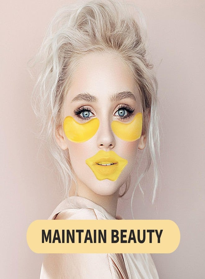 Cabaubl 60 Pcs Lip Masks & Eye Masks,Gold Lip Masks,Gold Under Eye Patches for Puffy Eyes and Dark Circles,Collagen Lip Mask Sheet,Moisturizing Lip & Eye Masks Skincare for Dry Lip,Reducing Fine Lines - Image 4