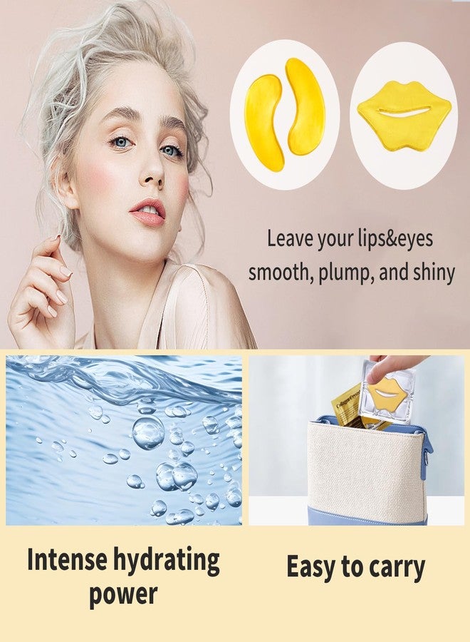 Cabaubl 60 Pcs Lip Masks & Eye Masks,Gold Lip Masks,Gold Under Eye Patches for Puffy Eyes and Dark Circles,Collagen Lip Mask Sheet,Moisturizing Lip & Eye Masks Skincare for Dry Lip,Reducing Fine Lines - Image 3