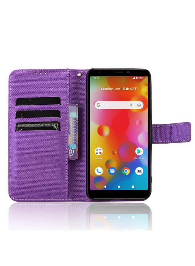 Green Tiger Case For Boost Mobile Bounce 4G Diamond Texture Leather Phone Case - Image 4