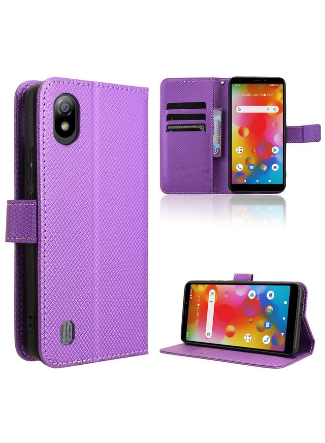 Green Tiger Case For Boost Mobile Bounce 4G Diamond Texture Leather Phone Case - Image 1