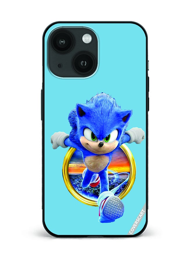 Protective Case Cover For Apple iPhone 13 Sonic The Hedgehog Design Blue