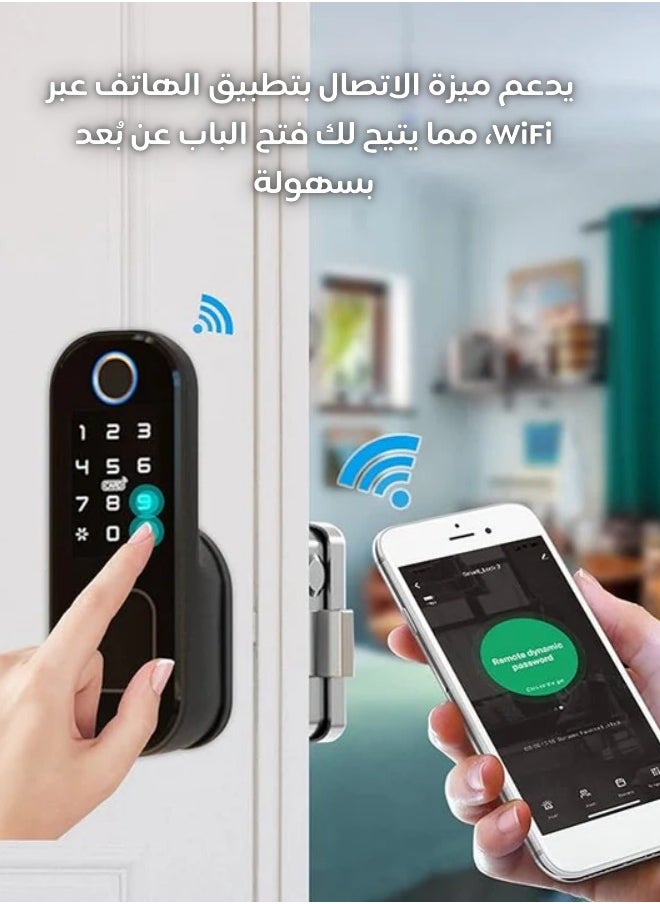 General Smart Door Lock with Fingerprint, Code & Card – High Security and Keyless Access  - Image 3