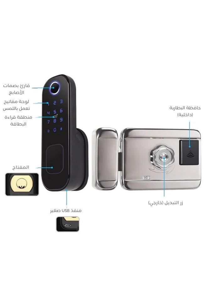 General Smart Door Lock with Fingerprint, Code & Card – High Security and Keyless Access  - Image 4