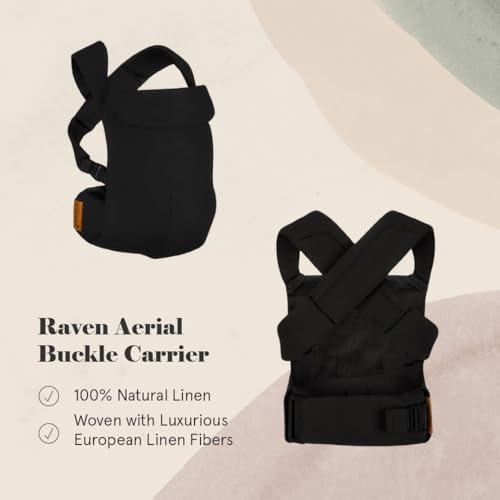 WildBird - Aerial Carrier - 7 to 45 lbs - for Moms, Dads & Caregivers - 100% Natural European Linen Fibers - Versatile & Adjustable - Small Size - Raven Fabric - Image 2