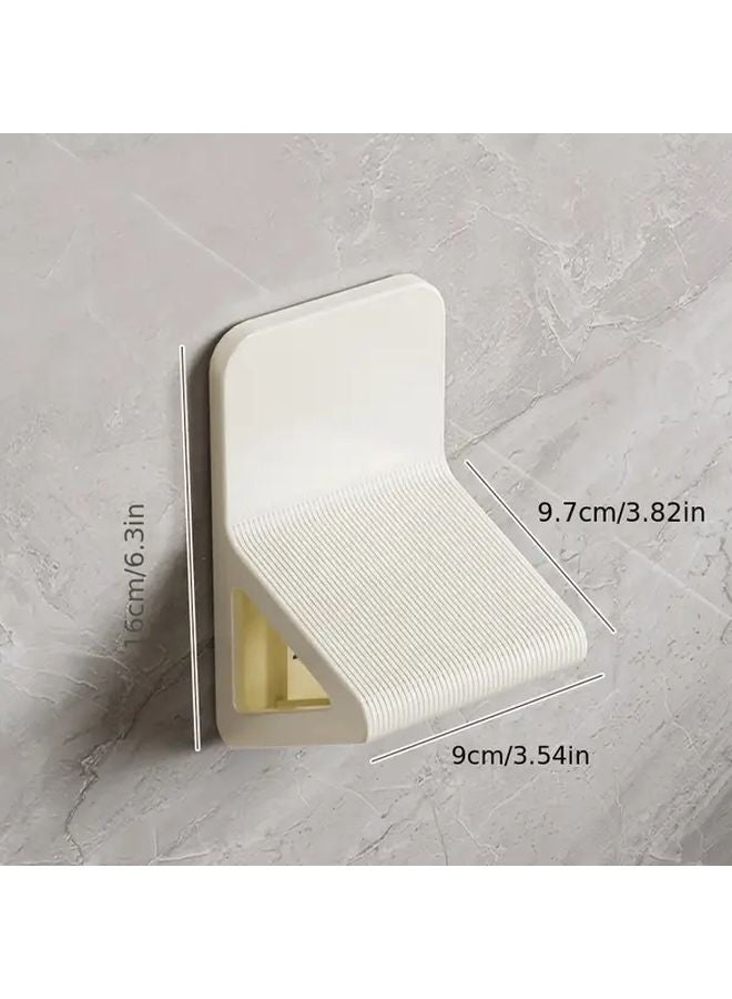 Black Drill Free Wall Mounted Shower Footstool Ergonomic Space Saving Design - Image 3