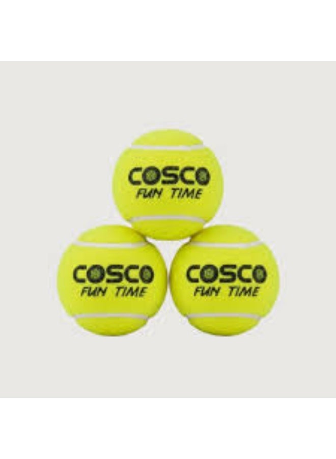 Cosco Fun Time Tennis Balls (Pack of 3) | Ideal for Practice & Outdoor Play | Durable & Long Lasting | High Visibility Yellow Balls | Reusable Canister Storage - Image 3